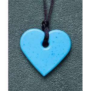  Teething Bling Turquoise Tween Bling Heart Shaped Necklace 
