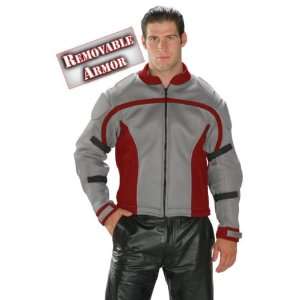  Mens Red & Gray Mesh Breathable Jacket Automotive