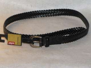 New Boys Black Leather Braided LEVIS Belt S(22 24) M(26 28) L(30 32 