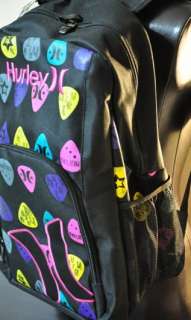 Hurley Guitar Pick Backpack Book Bag Girls Multi NEW  