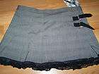 Juniors Size 9 Rampage Pleated Wrap Mini Skirt Grey Pla