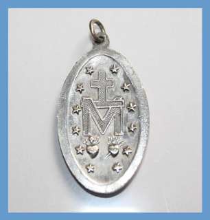 Large Vintage Catholic MIRACULOUS MEDAL Blessed Virgin Mary Marian 
