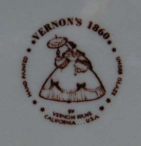 Vernon Kilns 1860 large 14 inch chop plate~Hand painted  