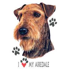 AIREDALE Terrier fabric panel & paws fabric panel  
