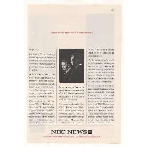 1965 Huntley Brinkley Report NBC News First in Color Print Ad  
