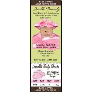  Pink Gift from Heaven Baby Shower Ticket Invitation 