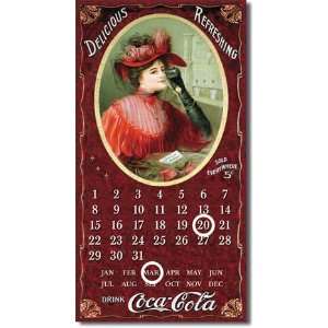  COKE Victorian Red Dress Tin Calendar 8.5W x 16H: Home 