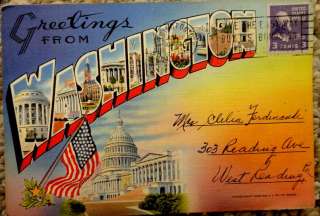 1940s vintage WASHINGTON DC postcard book ferdinandi  