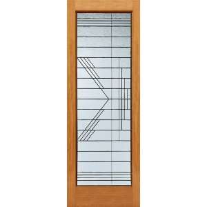   x80 (2 8x6 8) Full Screened Beveled Glass Door with Unique Design