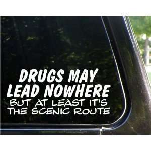   but at least its the scenic route   funny decal / sticker Automotive