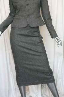   COLLECTION PURPLE LABEL Grey Fitted Long Pencil Skirt Suit S SEXY