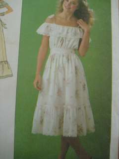 Vintage Simplicity Women Designer Gunne Sax Dress Off Shoulder Sewing 