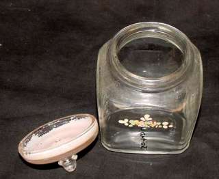 1930S VINTAGE BABY ROOM NURSERY DECOR POWDER STORAGE JARS ALL GLASS 