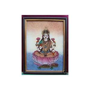   of Money, Sitting on Lotus Flower, Gem Art Painting 