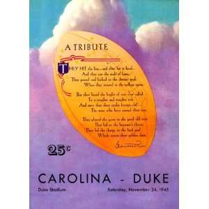 1945 Duke Blue Devils vs. North Carolina Tar Heels 36 x 48 Canvas 