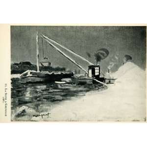   Art Ship River Crane Shore   Original Photogravure