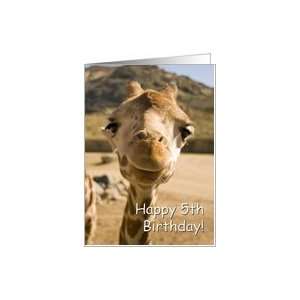  Smiling Young Giraffe   Happy 5th Birthday Card: Toys 