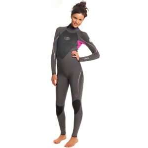  Rip Curl Womens G Bomb Back Zip 4/3 Wetsuit (Charcoal 