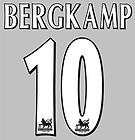 Bergkamp #10 1998 1999 Arsenal Premier League Home Shirt Name Set EPL