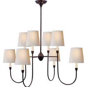  Vendome Large Chandelier in Bronze with Natural Paper 