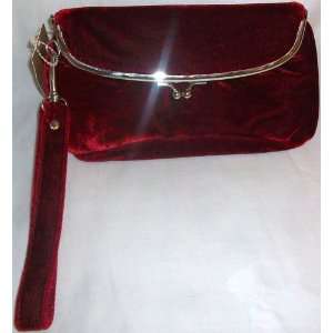 Dark Deep Red Velvet Frame Mini Hand Bag/purse: Home 