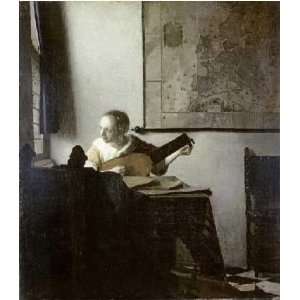  The Lute Player by Johannes Vermeer. Size 8.75 X 10.00 Art 