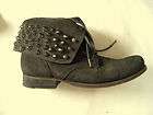 gray suede all saints ankle boots pewter studs 41 expedited