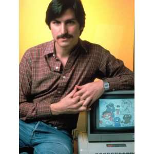  Portrait of Apple Co Founder Steve Jobs Posing with Apple 