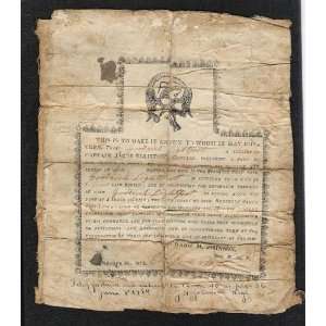  War of 1812 Printed Discharge Certificate Private Goodrich 
