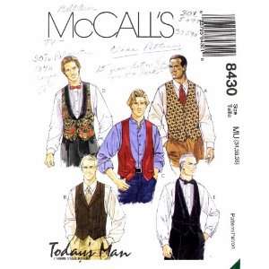  McCalls 8430 Sewing Pattern Mens Vest Necktie Bow Tie 