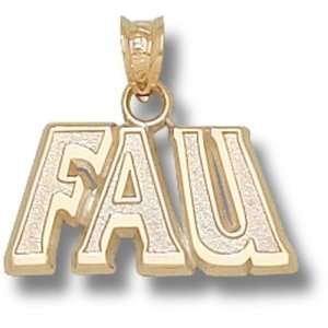 Florida Atlantic University Block FAU 3/8 Pendant (Gold Plated)