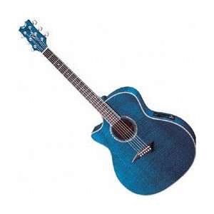  Dean Exotica Lefty Acoustic Electric Guitar,Trans Blue 