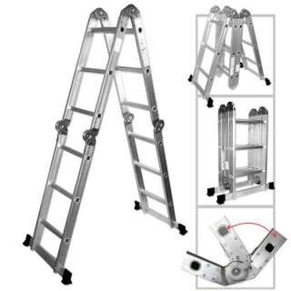 Multi Purpose Aluminum Folding Step Ladder 12.5FT Tools Foldable Handy 