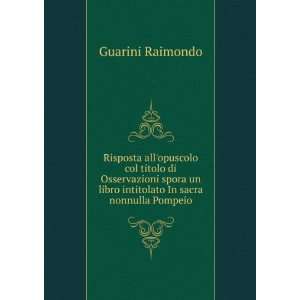   un libro intitolato In sacra nonnulla Pompeio Guarini Raimondo Books