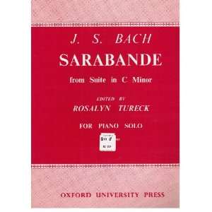  JS Bach   Sarabande from Suite in C Minor for Piano Solo: JS Bach 