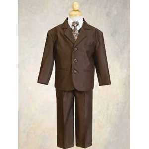  Toddler 5 Piece Suit with Vest and Tie   Chocolate Baby