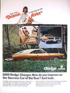 1968 PRINT AD FOR CHRYSLERS NEW 1969 DODGE CHARGER   DODGE FEVER 