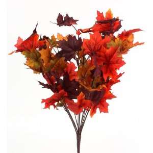  Set of 3 Autumn Artificial Silk Floral Bushes with 