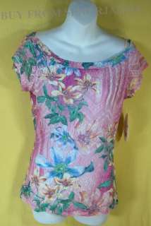 LOVE AMOUR Floral Lace Tank Top Shirt Large New With tag Boat neck 