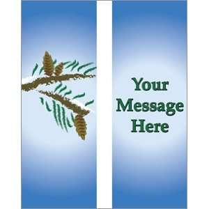   in. Seasonal Banner Pine Branches Double Sided Design: Home & Kitchen