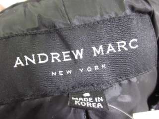  on a andrew marc black slim hooded puffer coat jacket in a size 