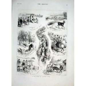  Stag Hounds With Untried Deer Antique Print 1876 Huntin 