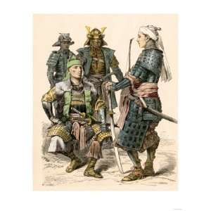  Japanese Samurai Warriors in Full Armor Premium Poster 