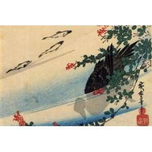   Art Utagawa Hiroshige Fishes and a duck in the water: Home & Kitchen