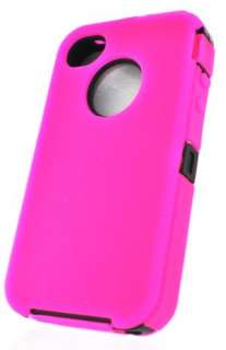   4S S TPU Three layer Armor Hybrid Case Phone Cover USA HOT PINK  