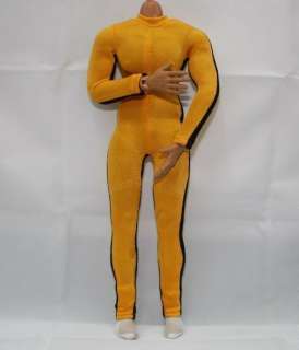 Toy 16 Bruce Lee Yellow Kung Fu Suit + Shoes + Wooden Nunchaku  