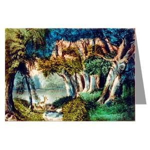  12 Notecards of Currier And Ives Handcolored Lithograph 