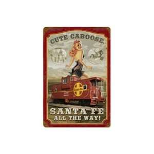  Railroad Tin Sign   Santa Fe Railroad Pin Up Girls 