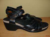 BFS03~EASY SPIRIT Black Leather ESRESPONDE Ankle Strap Comfort Sandals 