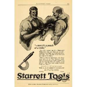 1920 Ad Starrett Tools Athol Construction Toolmaker   Original Print 
